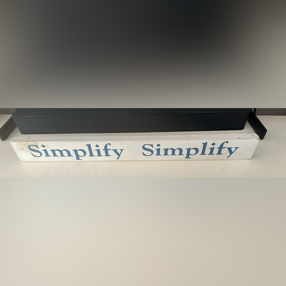 KNOCK ON WOOD "Simplify Simplify" Henry Thoreau Wood Long Statement Sign Hanging